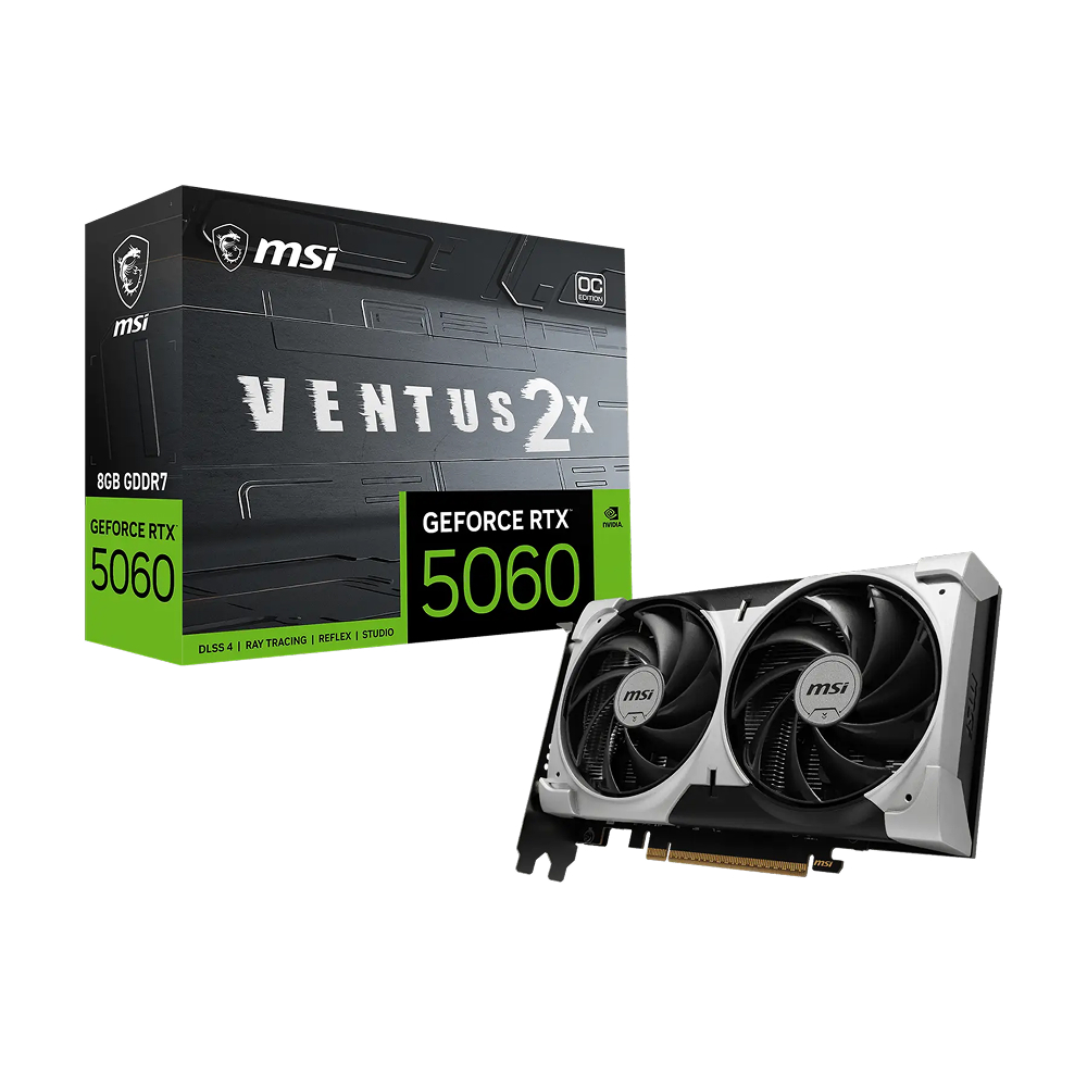 MSI GeForce RTX 5060 VENTUS 2X OC V1 8GB GDDR7 Graphics Card