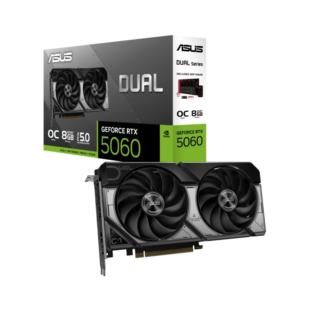 ASUS Dual GeForce RTX 5060 8GB GDDR7 OC Edition Advanced Graphics Card