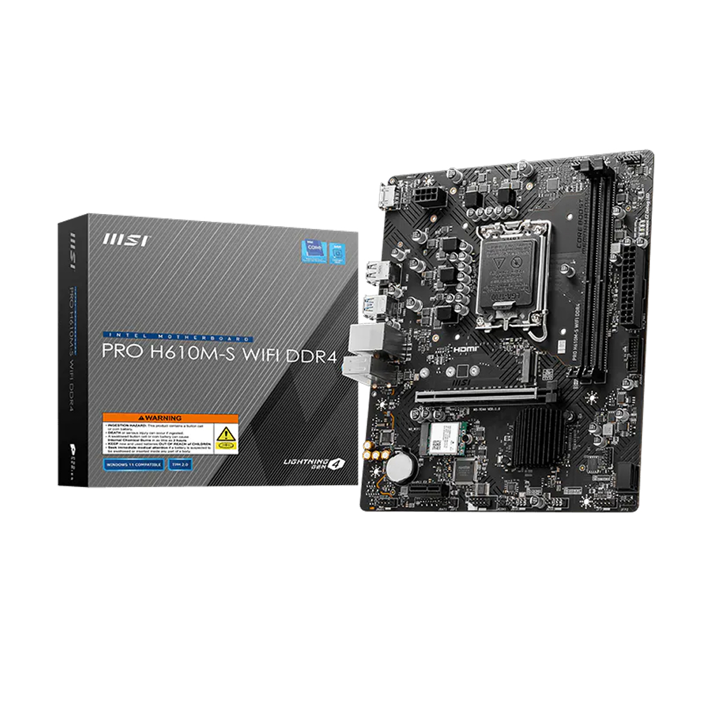 MSI PRO H610M-S WIFI DDR4 LGA1700 mATX Motherboard