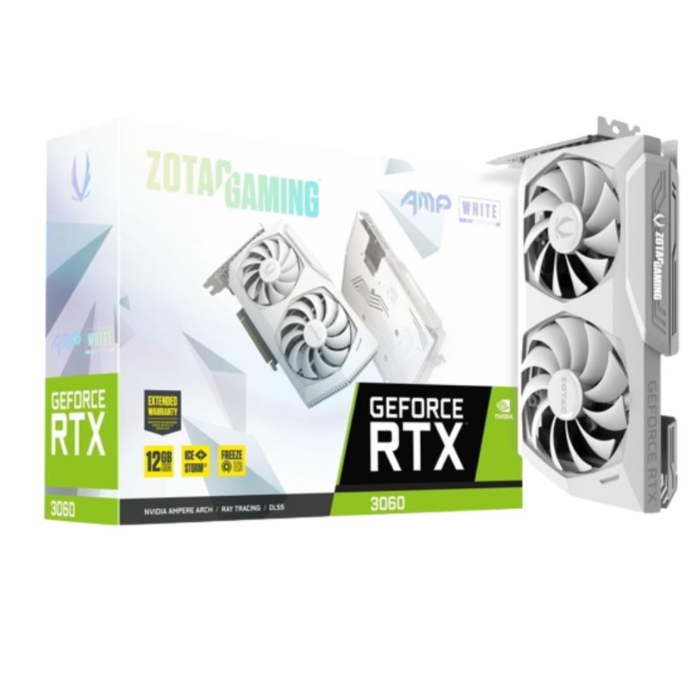 Zotac RTX 3060 12GB GDDR6 192Bit GAMING AMP WHITE Edition LHR V2 Graphics Card