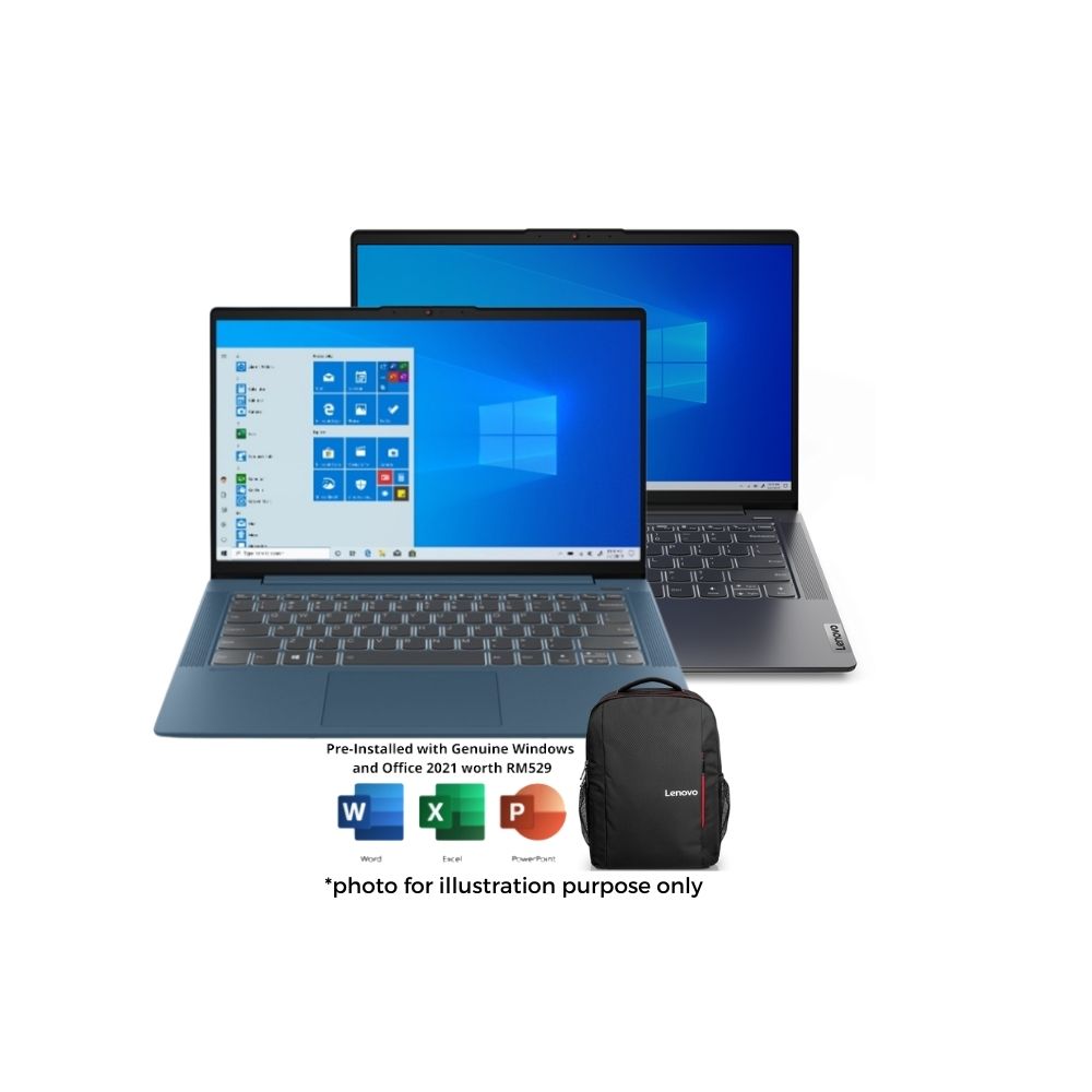 Lenovo IdeaPad 5 14ITL05 Blue / Grey Laptop | i5-1135G7 | 8GB RAM 512GB SSD | 14" FHD | MX450 | W11 | MS OFFICE + BAG