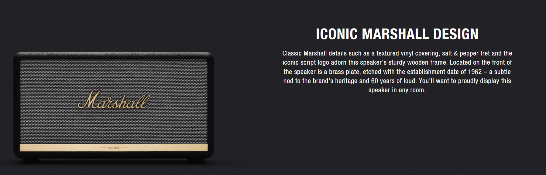Marshall Stanmore II Bluetooth Speaker - Black / White (1 Year Warranty)