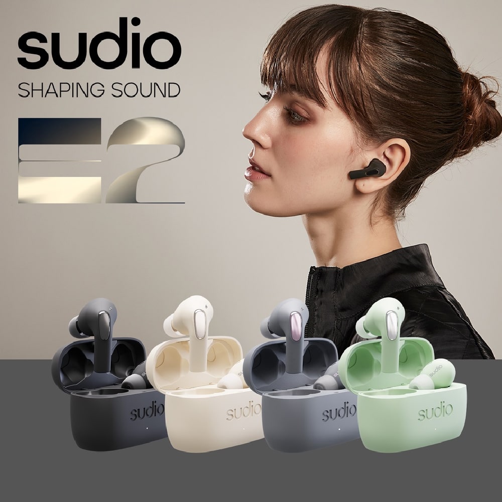 Sudio E2 Hybrid ANC True Wireless Earbuds - 3 Year Warranty
