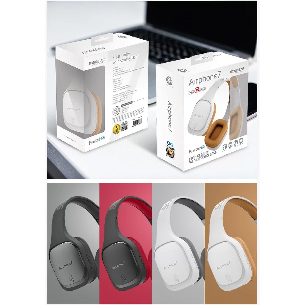 SonicGear Airphone 7 Stereo Bluetooth Headphones with Mic