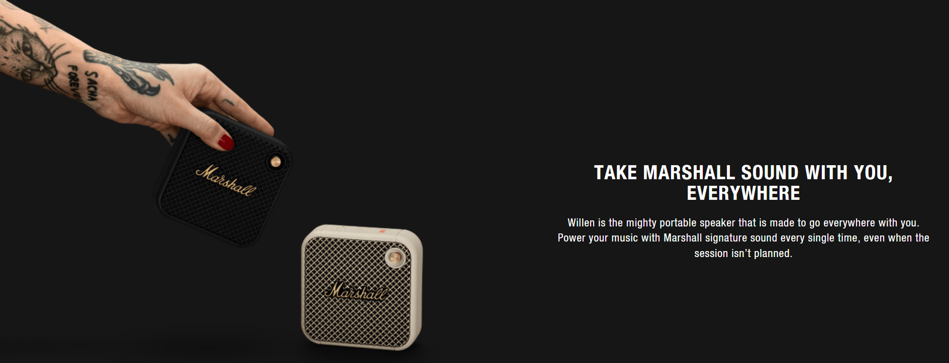 Marshall Willen Bluetooth Portable Speaker   1 Year Warranty