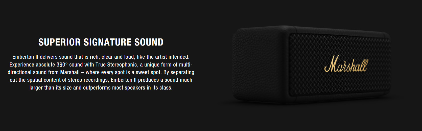 Marshall Emberton II Portable Bluetooth Speaker (1 Year Warranty)