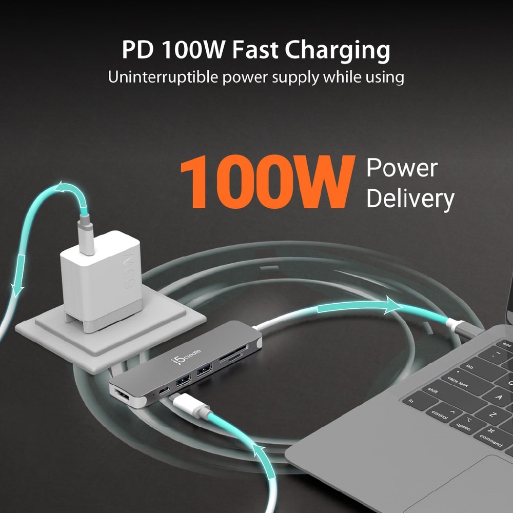 J5Create USB-C 6-in-1 4K HDMI™ Multi-Port Hub (JCD353)