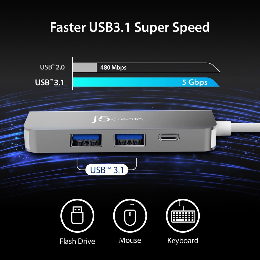 J5Create USB-C 5-in-1 4K HDMI™ Multi-Port Hub with Power Delivery (JCD371)