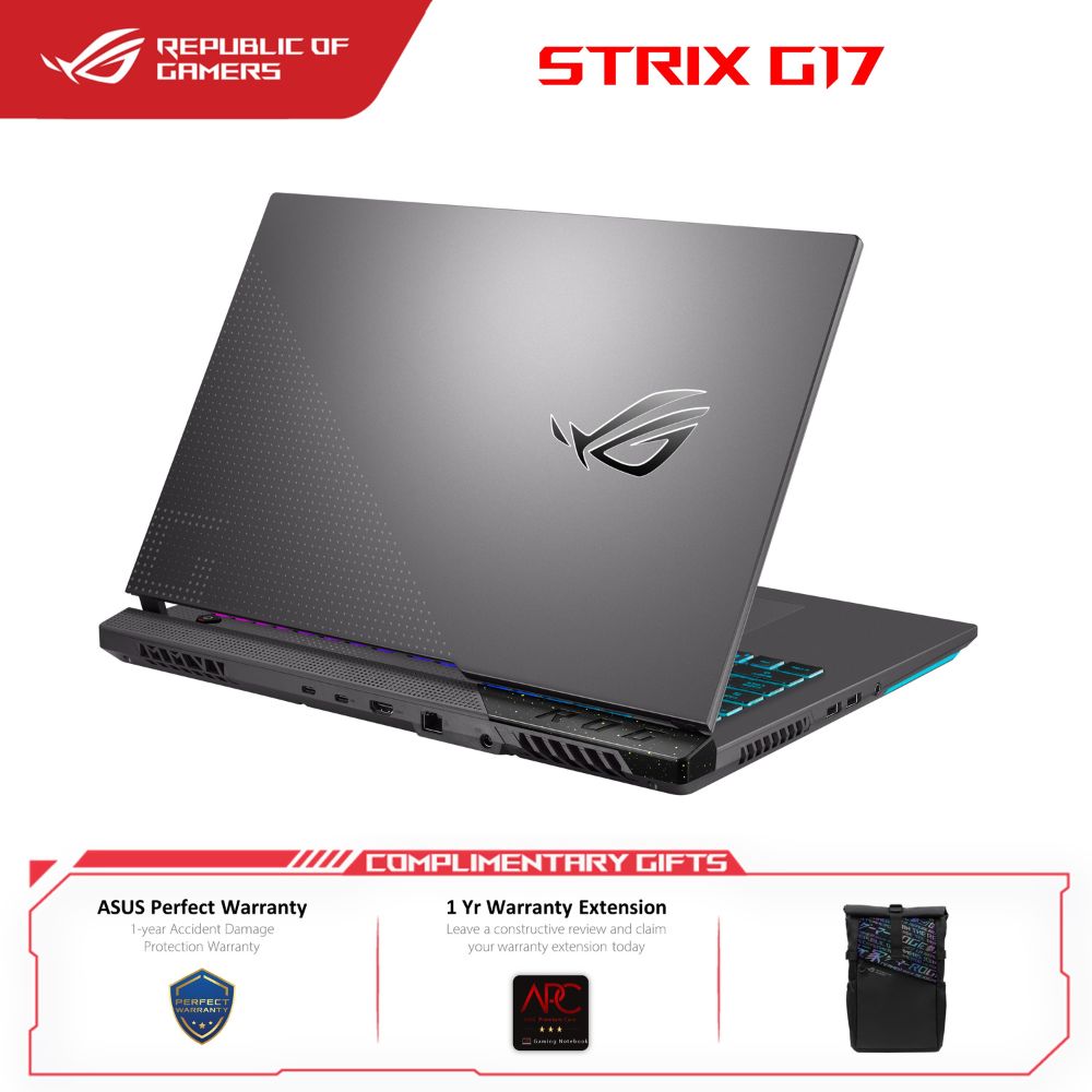 Asus ROG Strix G713R-MKH172W Eclipse Gray Laptop | AMD Ryzen 7-6800H | 16GB RAM 1TB SSD | 17.3''| RTX™ 3060| W11 | BAG