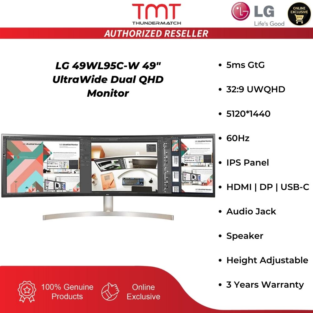 LG 49WL95C-W 49" UltraWide Dual Monitor | 5120 x 1440