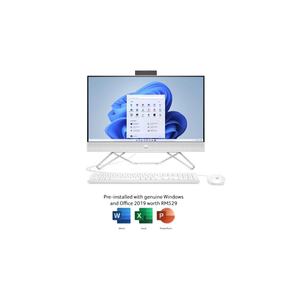 HP AIO 24-cb0029d 70B76PA Desktop PC | AMD Ryzen 3 3250U | 4GB RAM 256GB SSD | 23.8" FHD | W11 | MS OFFICE
