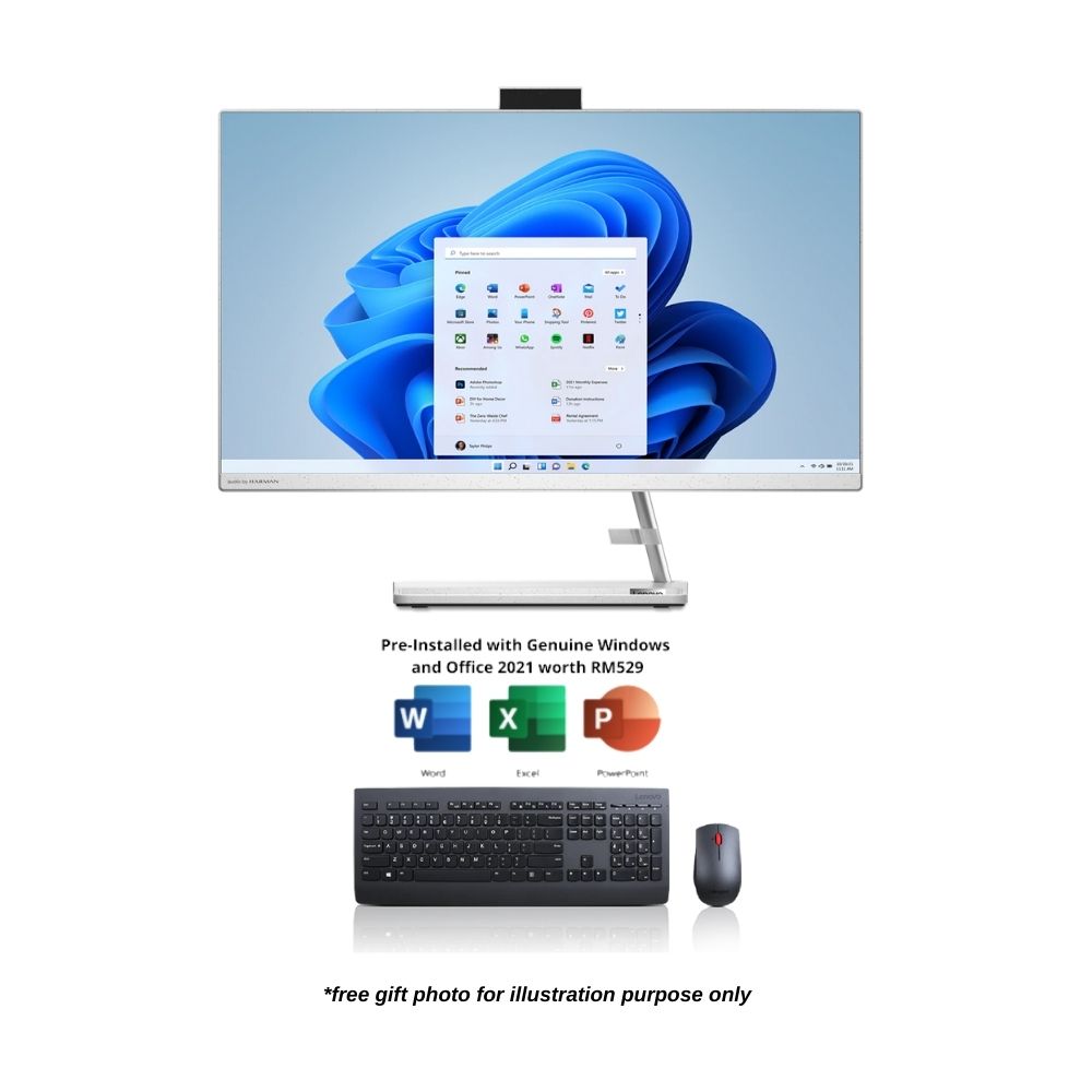 Lenovo IdeaCentre AIO 3 27IAP7 F0GJ0035MI Desktop PC | i5-1240P | 8GB RAM 512GB SSD | 27" FHD | W11 | MS OFFICE+KB+MSE