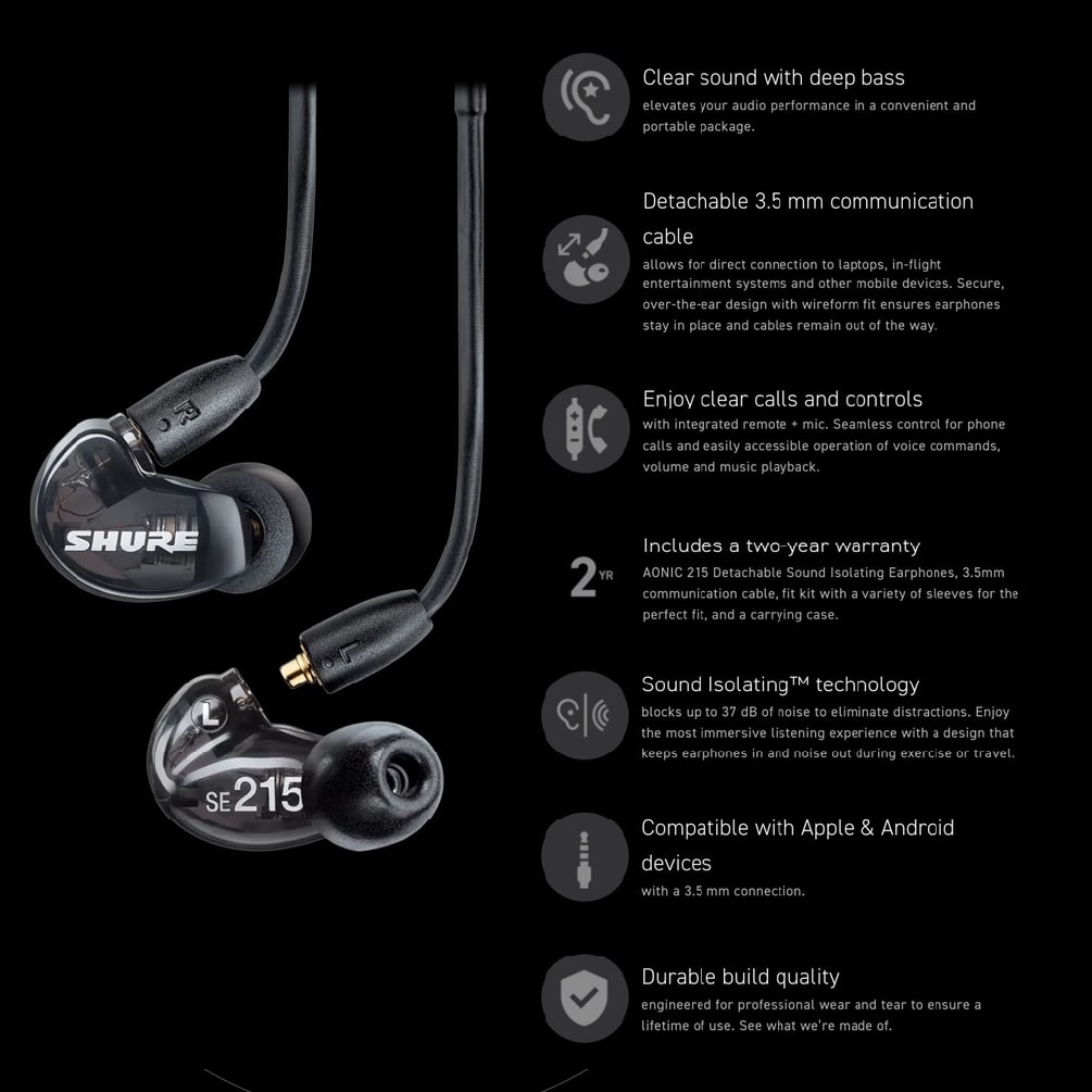 Shure AONIC 215 Sound Isolating™ Earphones