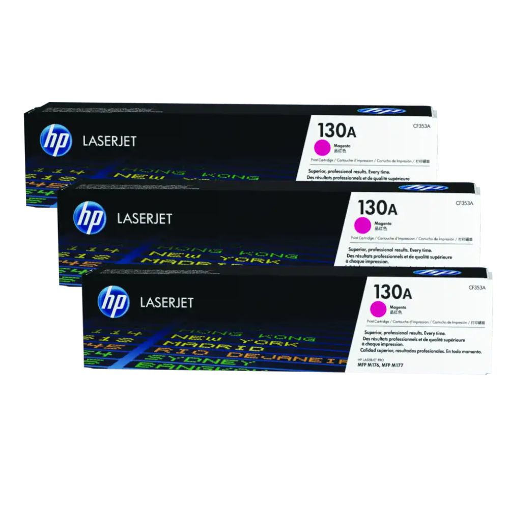 HP 130A CF350A Black Toner / CF351A Cyan / CF352A Yellow / CF353A Magenta Toner Cartridge | 1,000-1,300 pages