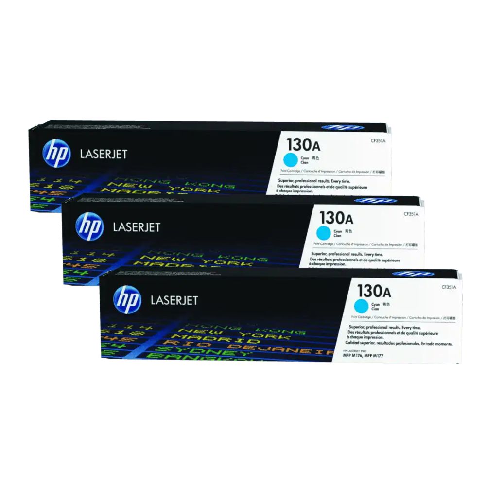 HP 130A CF350A Black Toner / CF351A Cyan / CF352A Yellow / CF353A Magenta Toner Cartridge | 1,000-1,300 pages