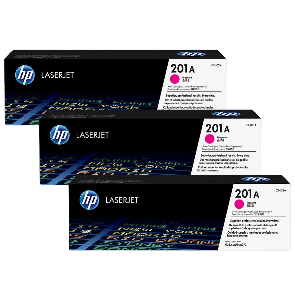HP 201A CF401A Cyan / CF402A Yellow / CF403A Magenta Original LaserJet Toner Cartridge