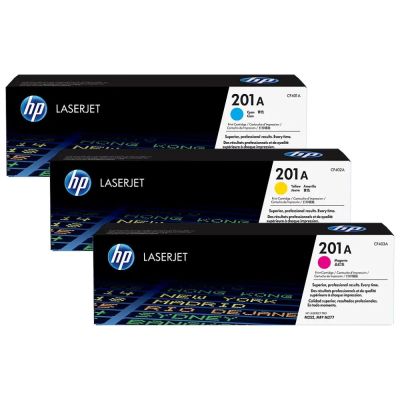 HP 201A CF401A Cyan / CF402A Yellow / CF403A Magenta Original LaserJet Toner Cartridge