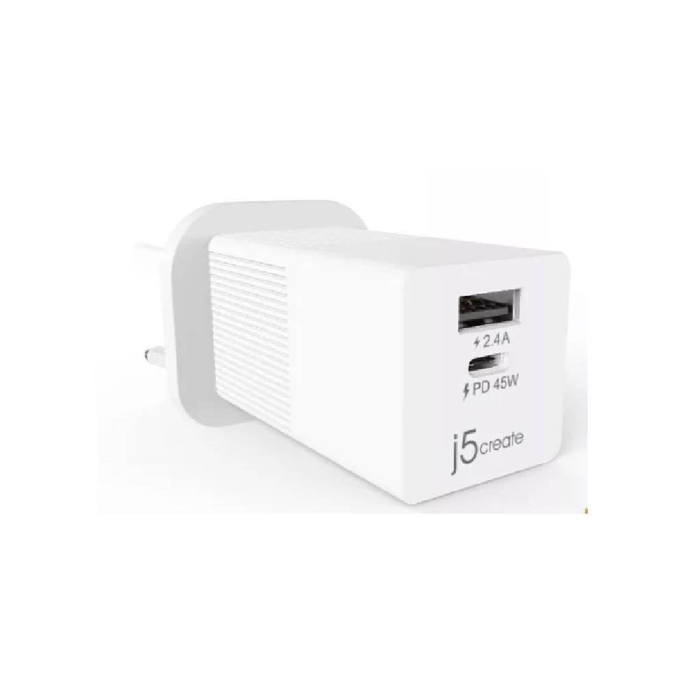 J5create JUP2445 45W 2-Port Dynamic PD USB-C Mini Charger