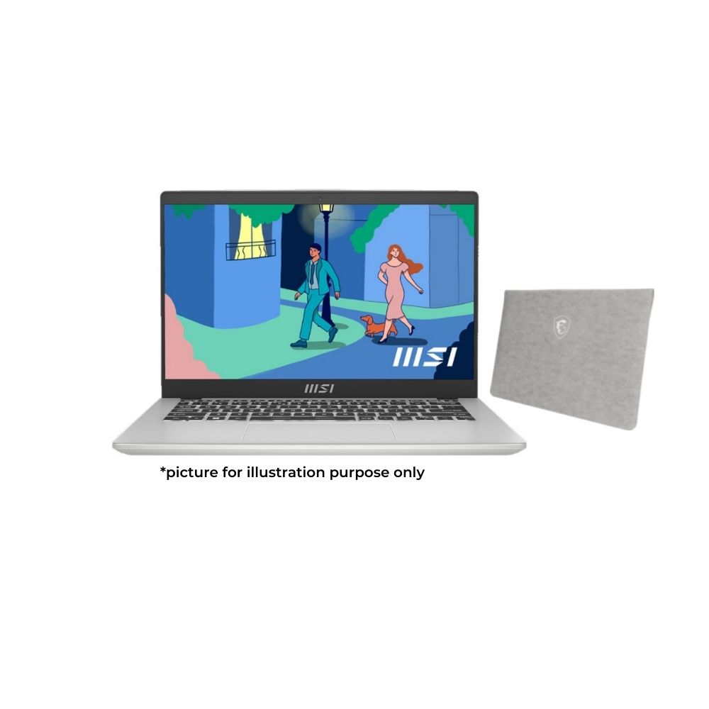MSI Modern 14 C12M-257MY Urban Silver Laptop | i3-1215U | 8GB RAM 512GB SSD | 14" FHD 60Hz | W11 | SLEEVE
