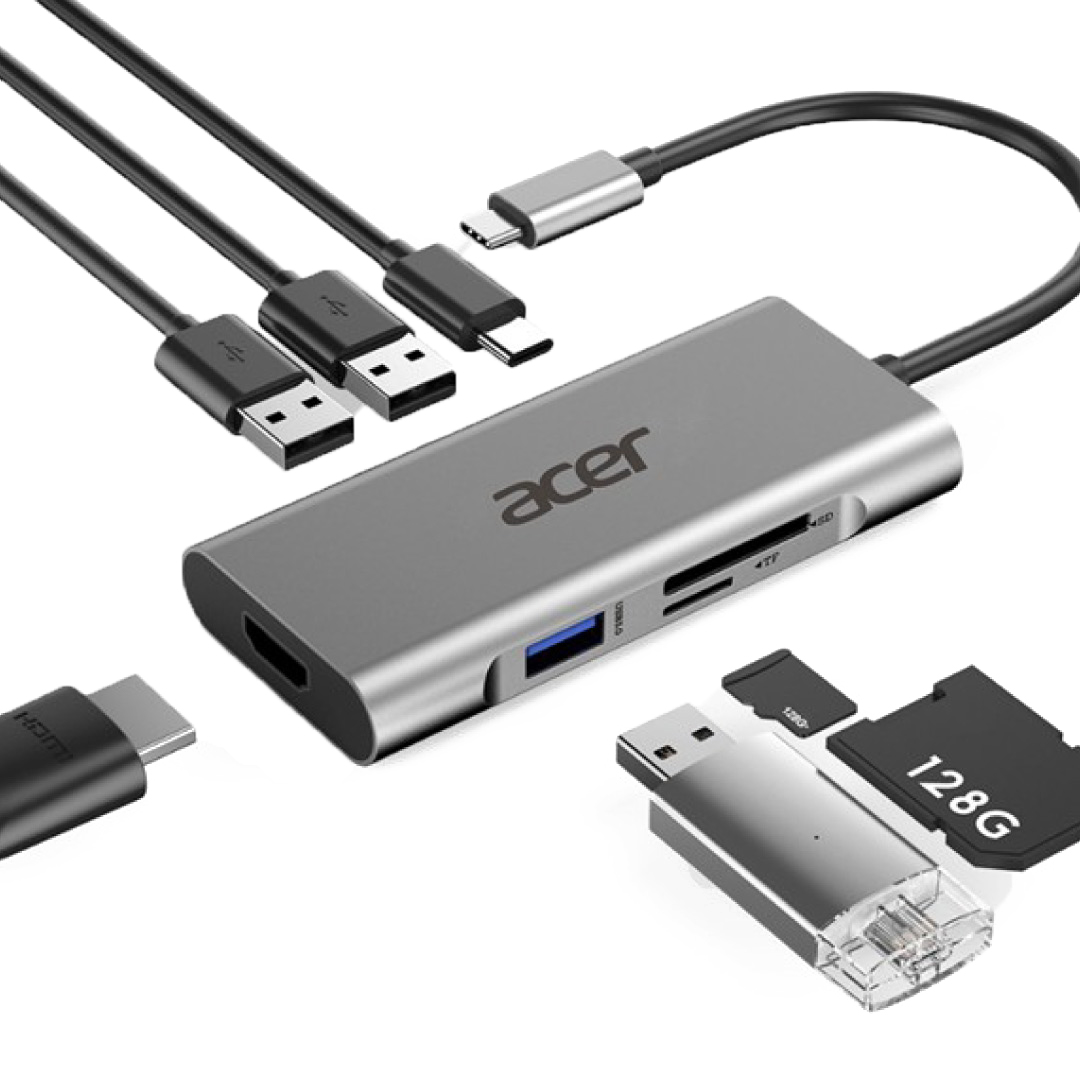Acer USB Type-C 7 in 1 Mini Dock Silver