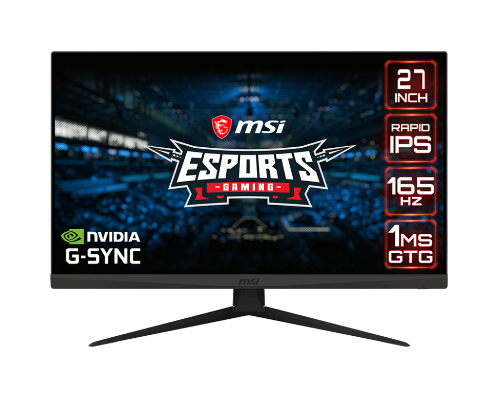 MSI Optix G273QF 27.0" Gaming Monitor | 1ms (GTG) / 165Hz / 2560 x 1440 (WQHD/2K) / Rapid IPS Panel | HDMIx2 / DP / sRGB 125% / DCI-P3 93% / G-Sync Support | 3-Y Warranty