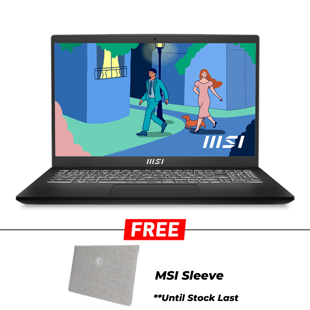 MSI Modern 15 B12M-064MY Laptop | i7-1255U | 16GB Ram/512GB SSD | 15.6"FHD/Iris Xe Graphics | W11 | 1 Year Warranty