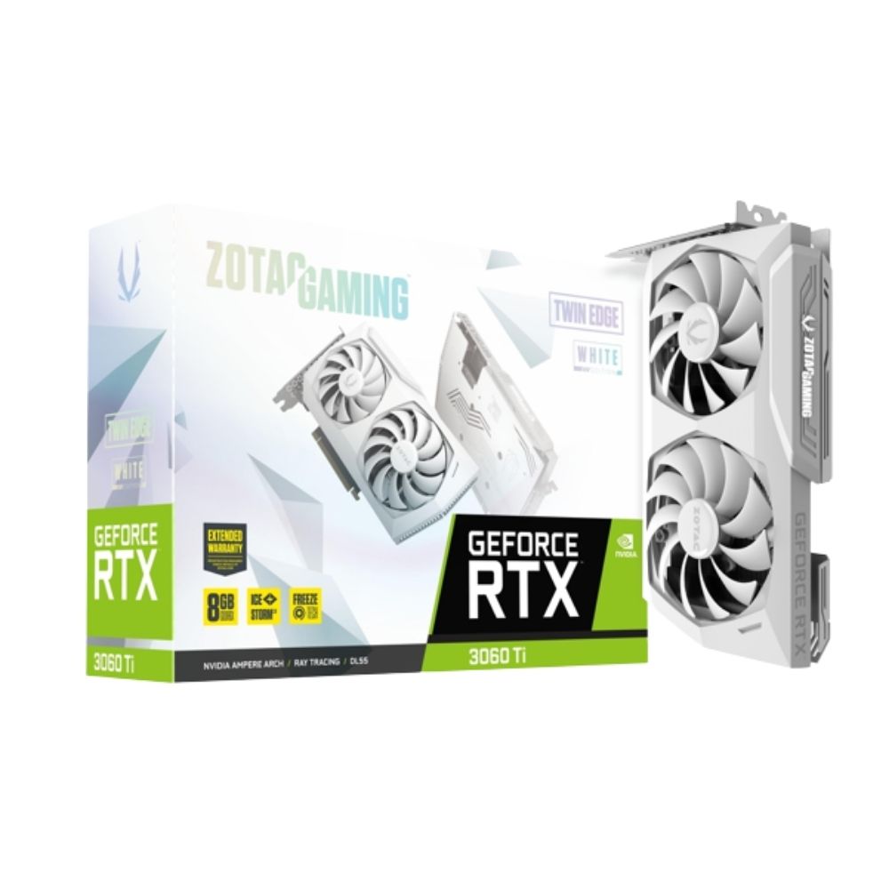 Zotac RTX 3060 Ti 8GB GDDR6X 256Bit Gaming Twin Edge White Edition LHR VGA Graphics Card
