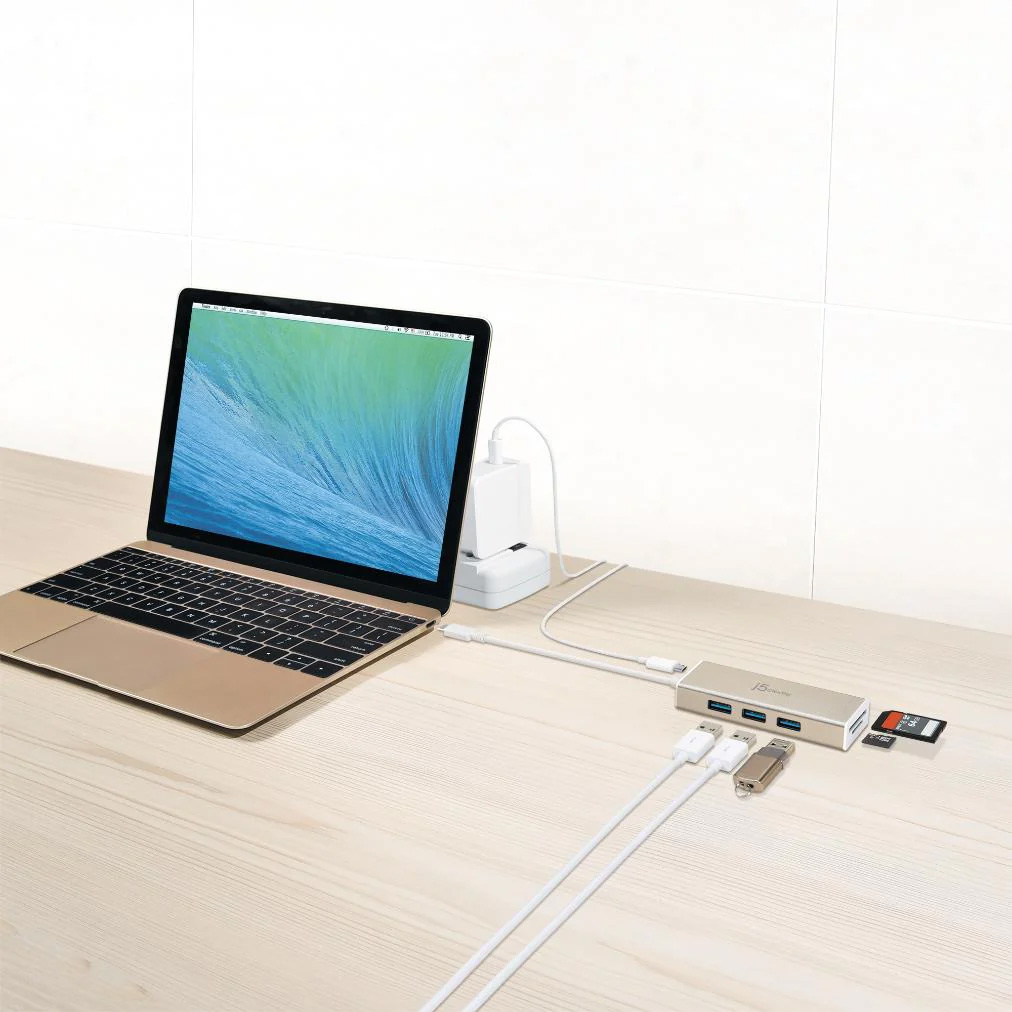 JCH347 USB3.1 Type-C 3 Port Hub with SD / TF Card Reader