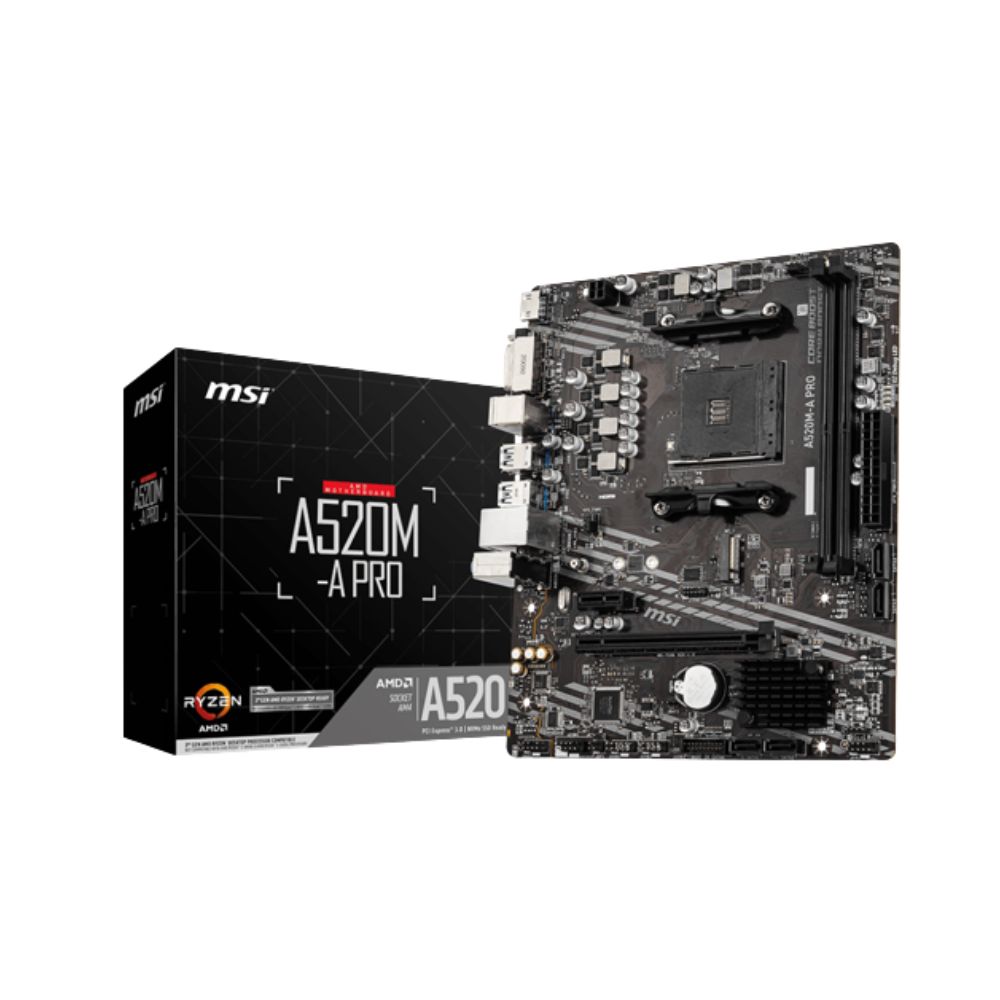 MSI AMD AM4 A520M-A PRO mATX Motherboard