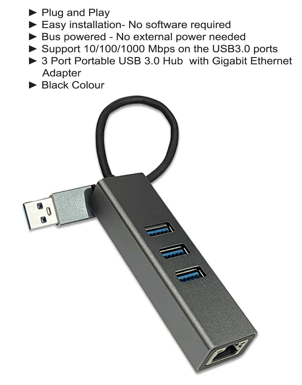 Vitar USBAG32 USB3.0 To Giga RJ45 + 3 Port USB3.0