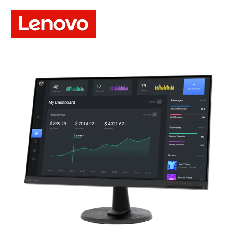 Lenovo D24-40 Monitor (67A2KAC6MY)-23.8" | 4ms | 75Hz | FHD | VA Panel | HDMI | VGA | AMD Free Sync | 3 Years Warranty