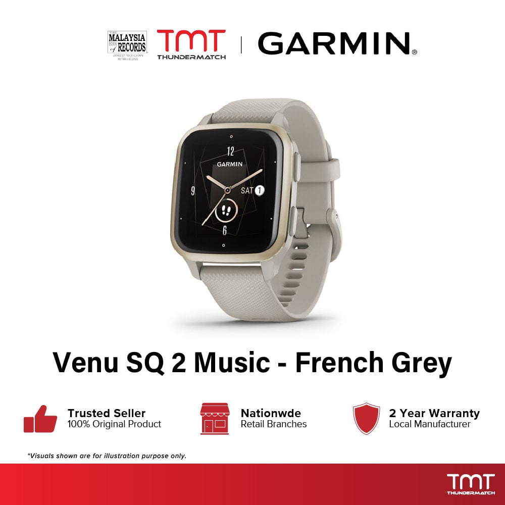 Garmin Venu SQ 2 MUSIC GPS Smartwatch Thunder Match