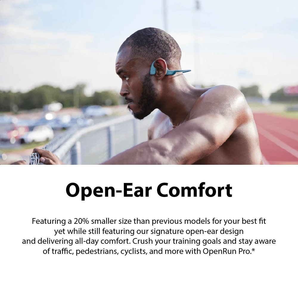 SHOKZ OpenRun Pro - Open-Ear Bluetooth Bone Conduction Sport Headphones -  Sweat Resistant Wireless Earphones for Workouts and Running with Premium