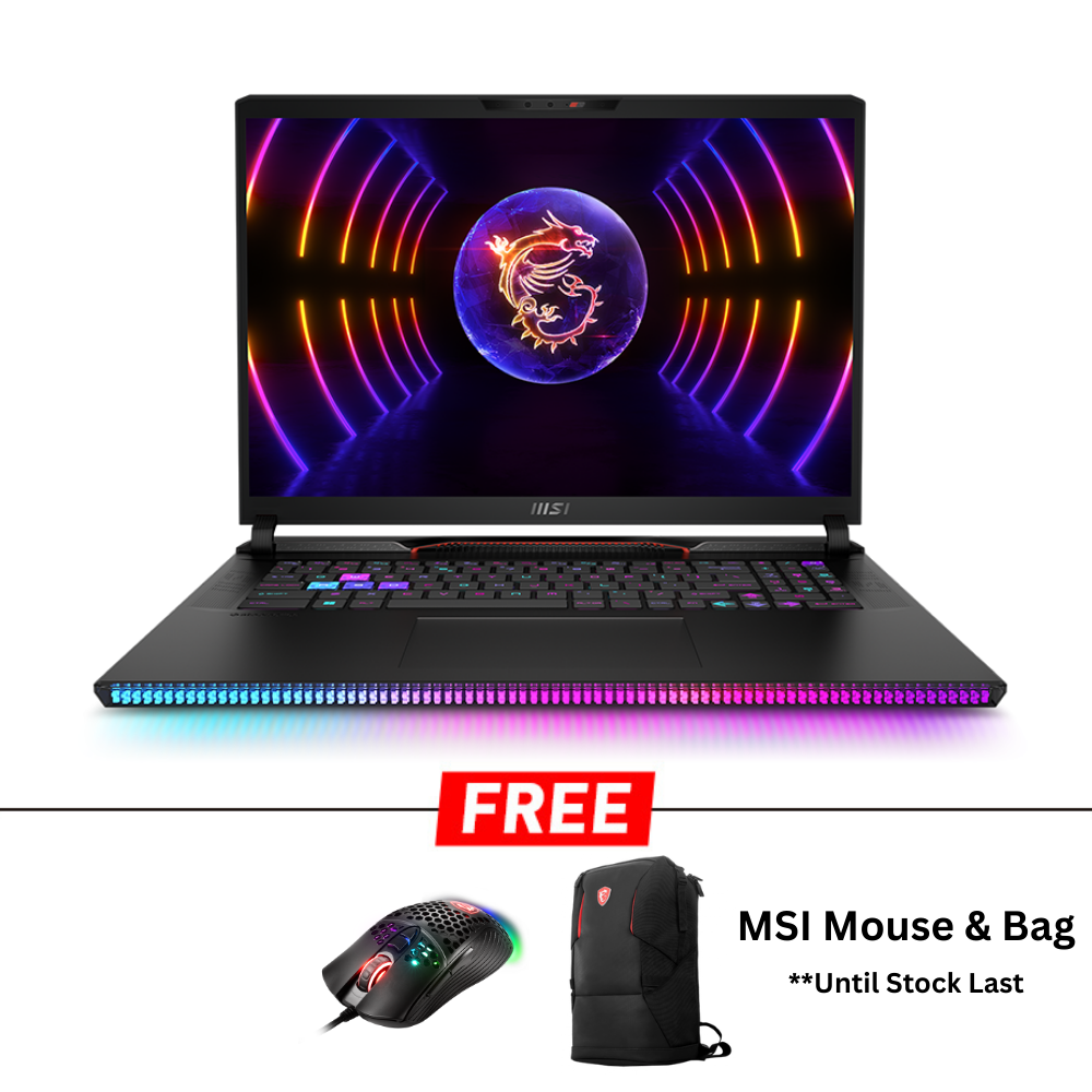 MSI Raider GE78HX 13VI-061MY Gaming Laptop (Core Black) | i9-13980HX | 64GB RAM 4TB SSD | 17.0" QHD+(2560 x 1600) 240Hz | RTX4090 16GB D6 | W11 | 2Y Warranty