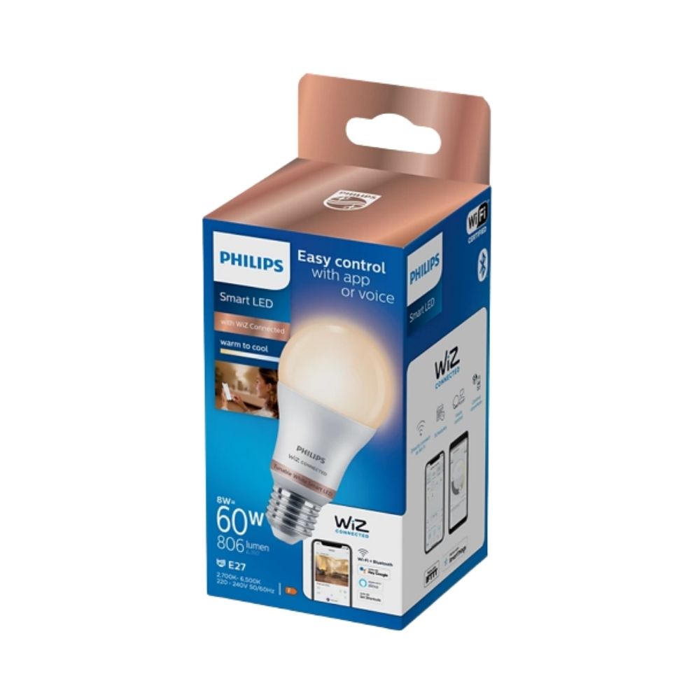 PHILIPS LIGHTING WIZ Collection WFB 60W A60 E27 927-65 TW White Smart Bulb