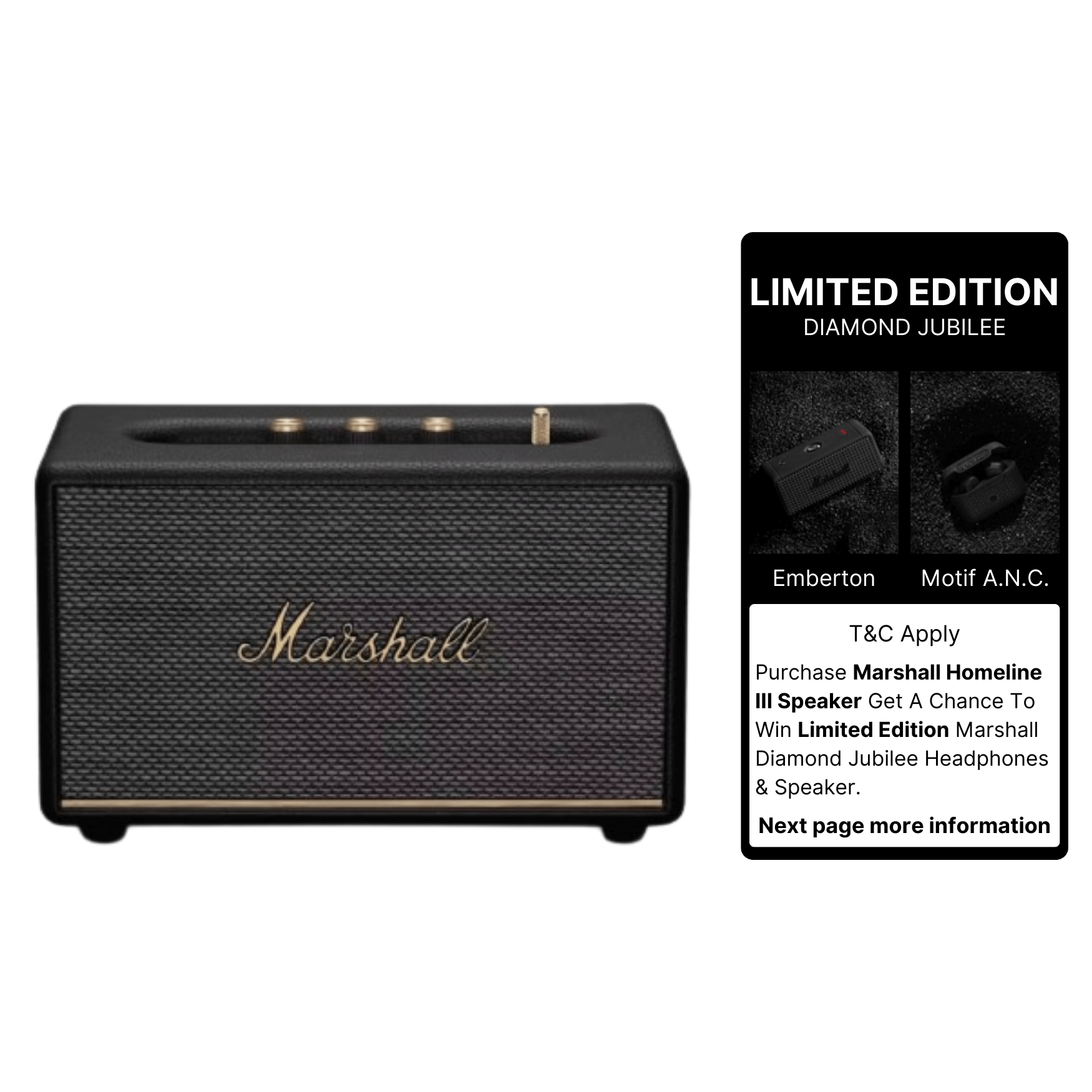 Marshall Acton III Bluetooth Speaker Audio Amplifier & Home Audio Speaker