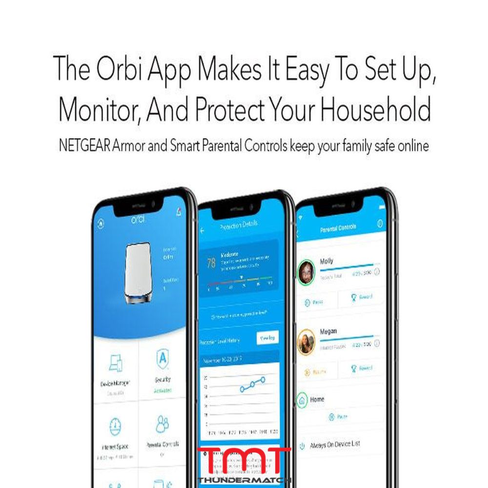 NETGEAR Orbi RBK853 Tri-Band WiFi 6 Whole Home Mesh System