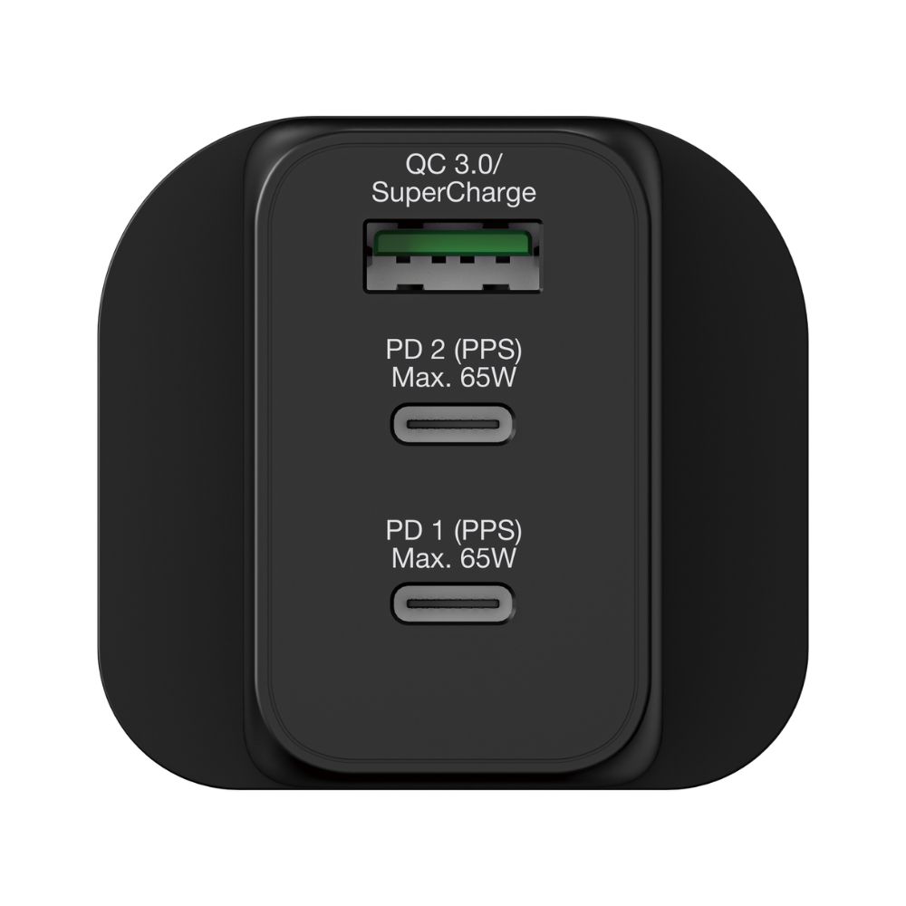 Verbatim 3 Ports 65W GaN Charger with PD & QC3.0
