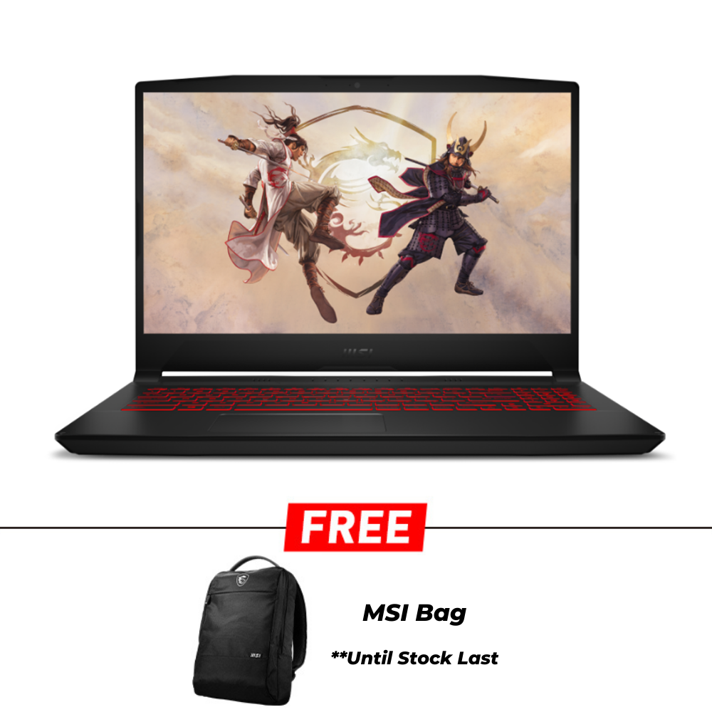 MSI Gaming Katana GF66 12UDOK-846MY Gaming Laptop (Black) | i7-12700H | 8GB RAM 512GB SSD | 15.6"FHD (144Hz) | KB Single Zone RGB | NVD RTX3050Ti | W11 | 2Y Warranty