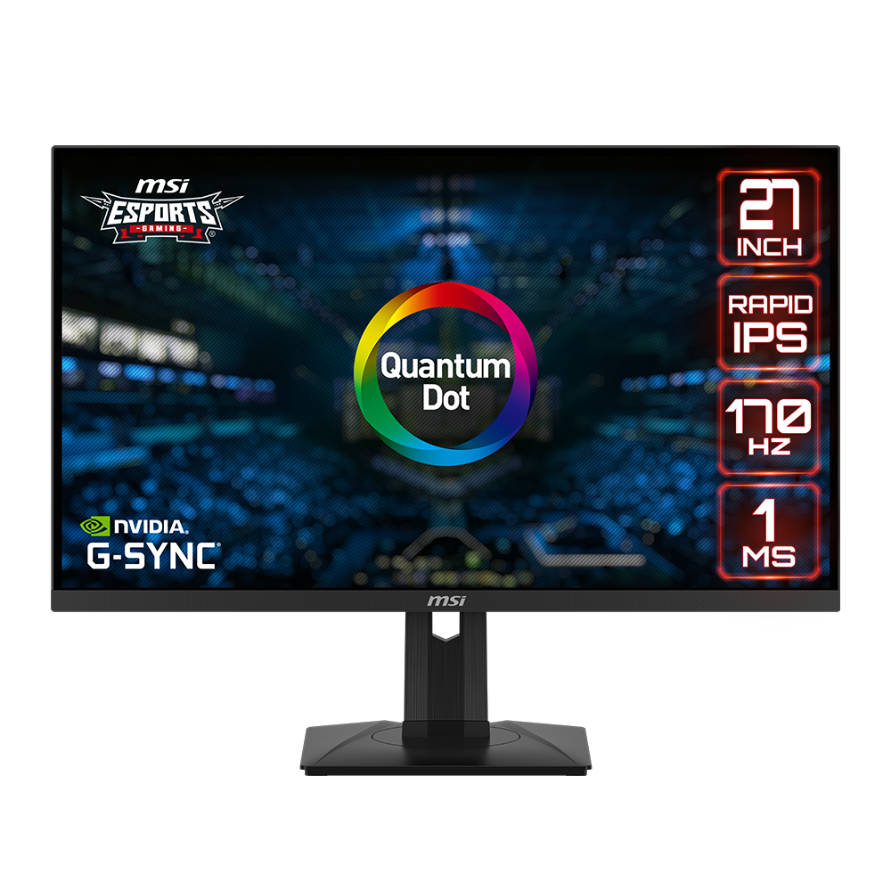 MSI G274QPF-QD 27.0" Gaming Monitor | 1ms (GTG) 170Hz | 2560 x 1440 (WQHD/2K) Rapid IPS Panel | HDMIx2 & DP & Type-C | sRGB 150% / DCI-P3 95% | G-Sync | Height Adjustable | 3Y Warranty