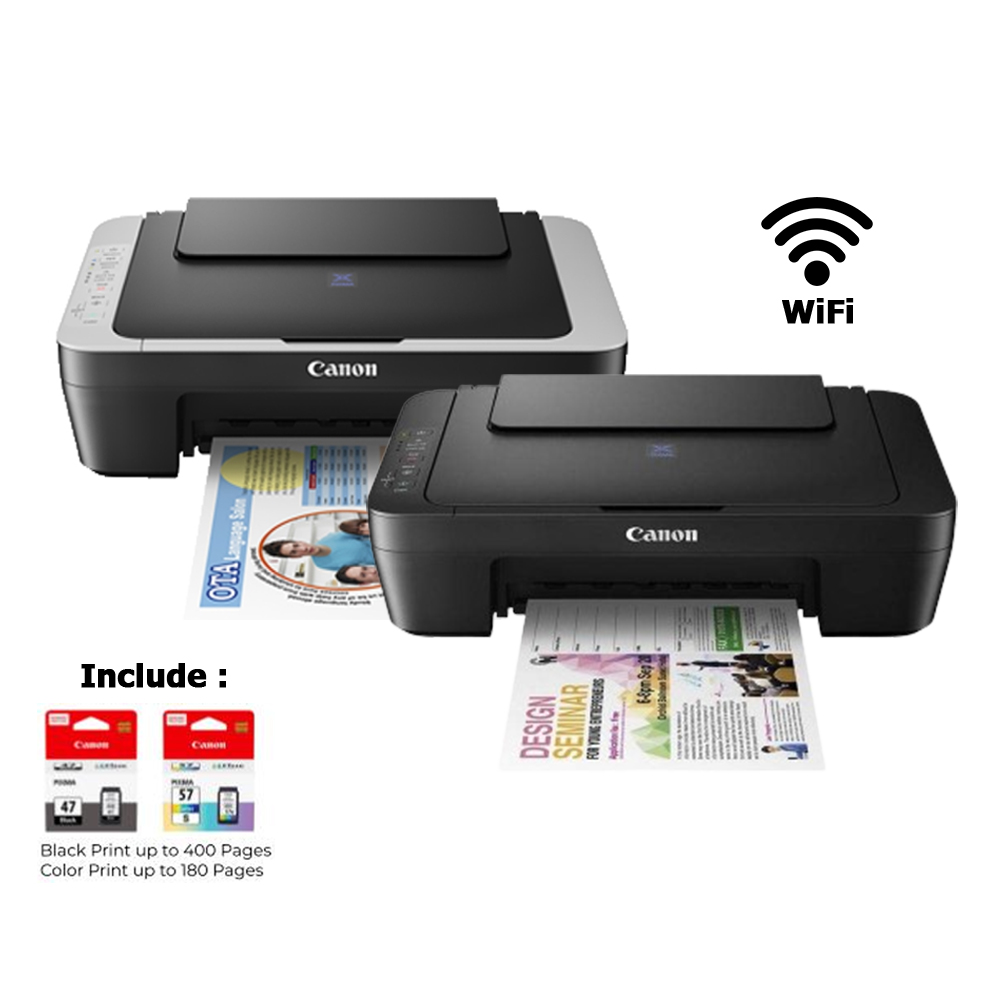 Canon Pixma E470 Ink Efficient All in One Inkjet Printer | WiFi / Print / Scan / Copy