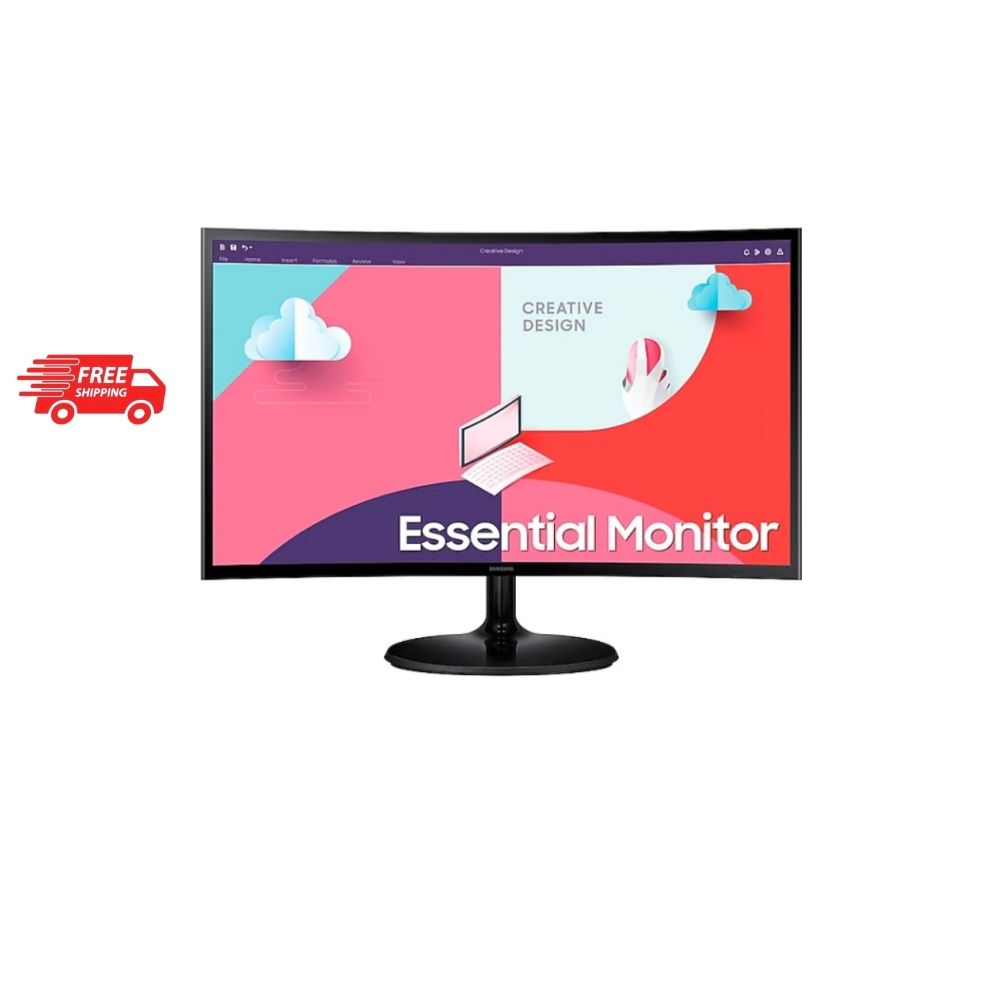 (Exclusive) Samsung LS24C360EAEXXS 24" Curved Monitor (1800R) | 4ms GTG | FHD | VA Panel | 75Hz | HDMI & VGA | Flicker Free | AMD Free-Sync | 3Y Warranty