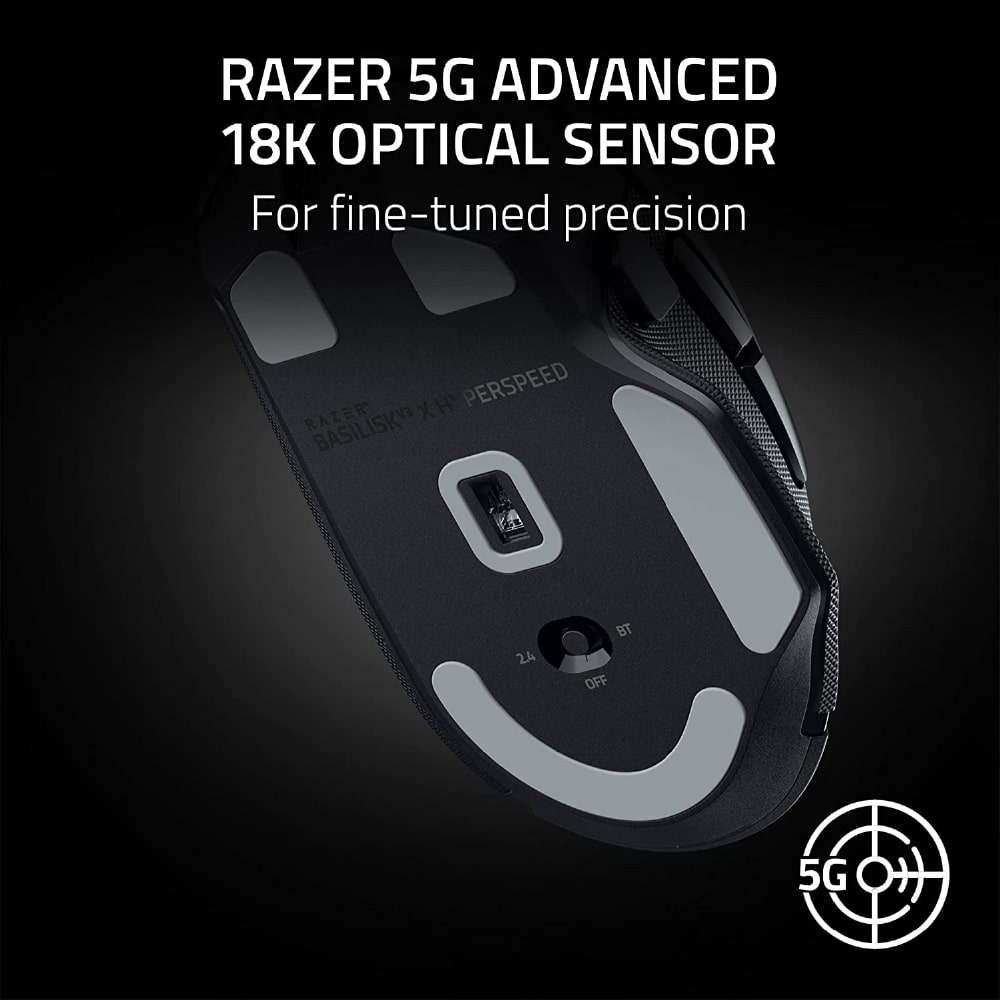 Razer Basilisk V3 X HyperSpeed - Customizable Wireless Gaming Mouse with RGB Lighting