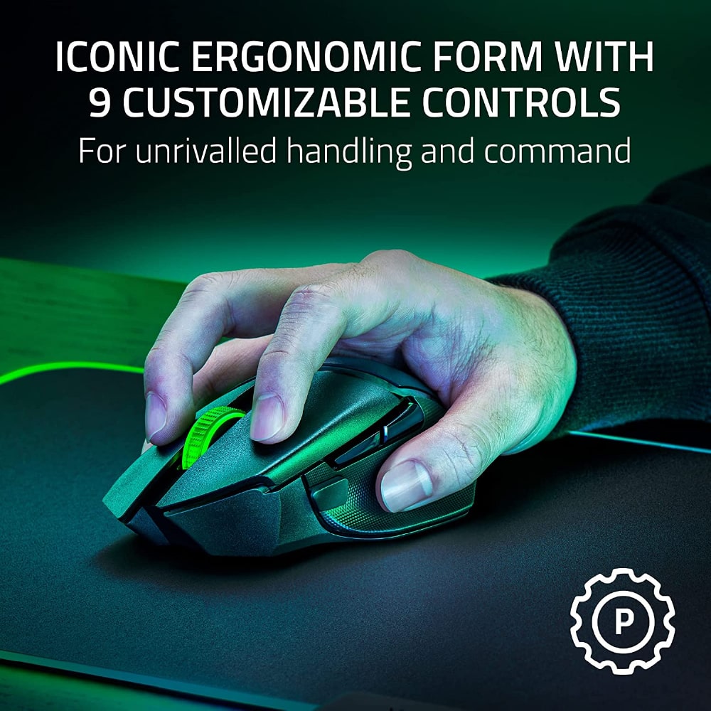 Razer Basilisk V3 X HyperSpeed - Customizable Wireless Gaming Mouse with RGB Lighting