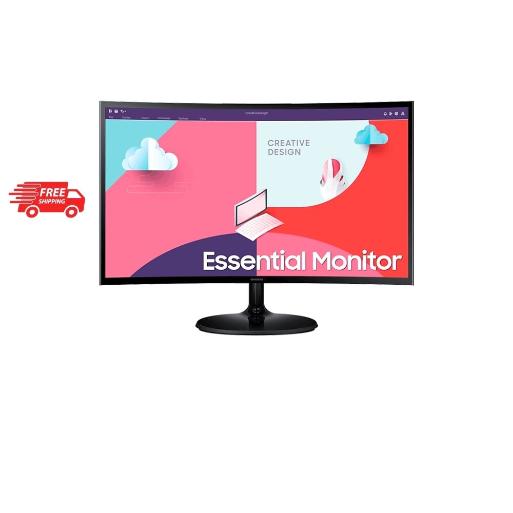 Samsung LS27C360EAEXXS 27.0" Curved Monitor (1800R) | 4ms GTG | FHD | VA Panel | 75Hz | HDMI & VGA | Flicker Free & AMD Free-Sync | 3Y Warranty