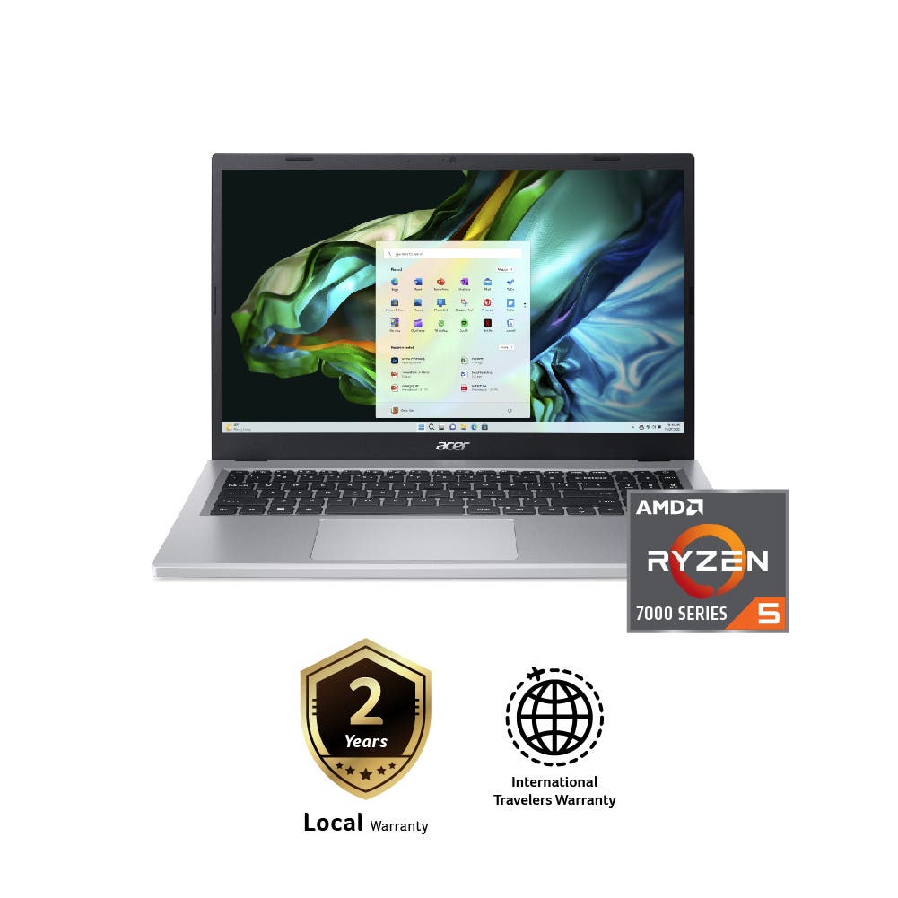 Acer Aspire 3 A315-24P-R75Z Laptop | AMD Ryzen 5-7520U | 16GB RAM 512GB SSD | 15.6''FHD | AMD Radeon |MS Office H&S 2021 | Win11 | 2Y Warranty