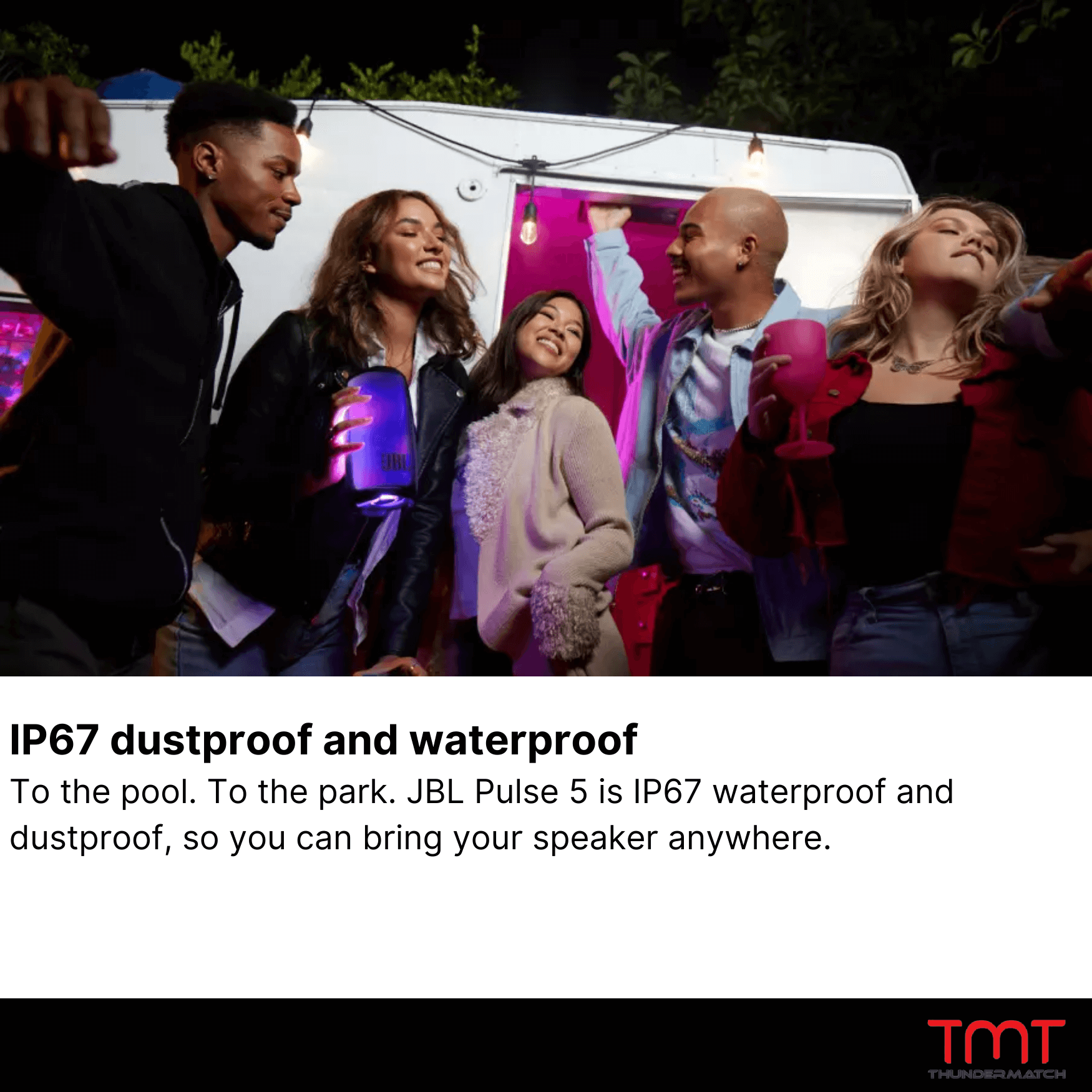 JBL Pulse 5 Wireless Portable Waterproof Bluetooth Speaker Black