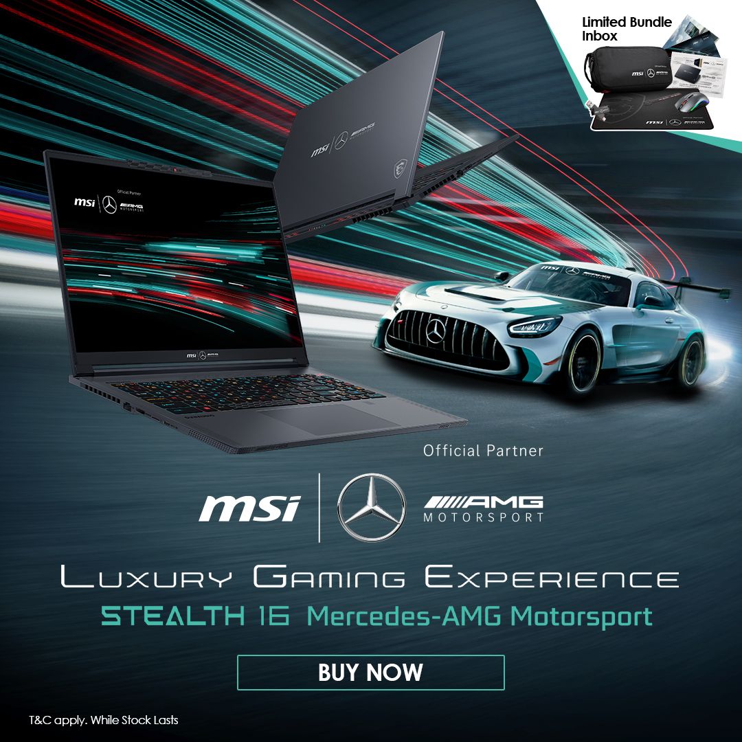 MSI Stealth 16 MercedesAMG A13VG-250MY Gaming Laptop (Mercedes Selenite Gray) | i9-13900H | 32GB RAM 2TB SSD | 16" UHD+ (3840x2400) OLED | NVD RTX4070 8GB | MS Office H&S | Win11 | 2Y Waranty