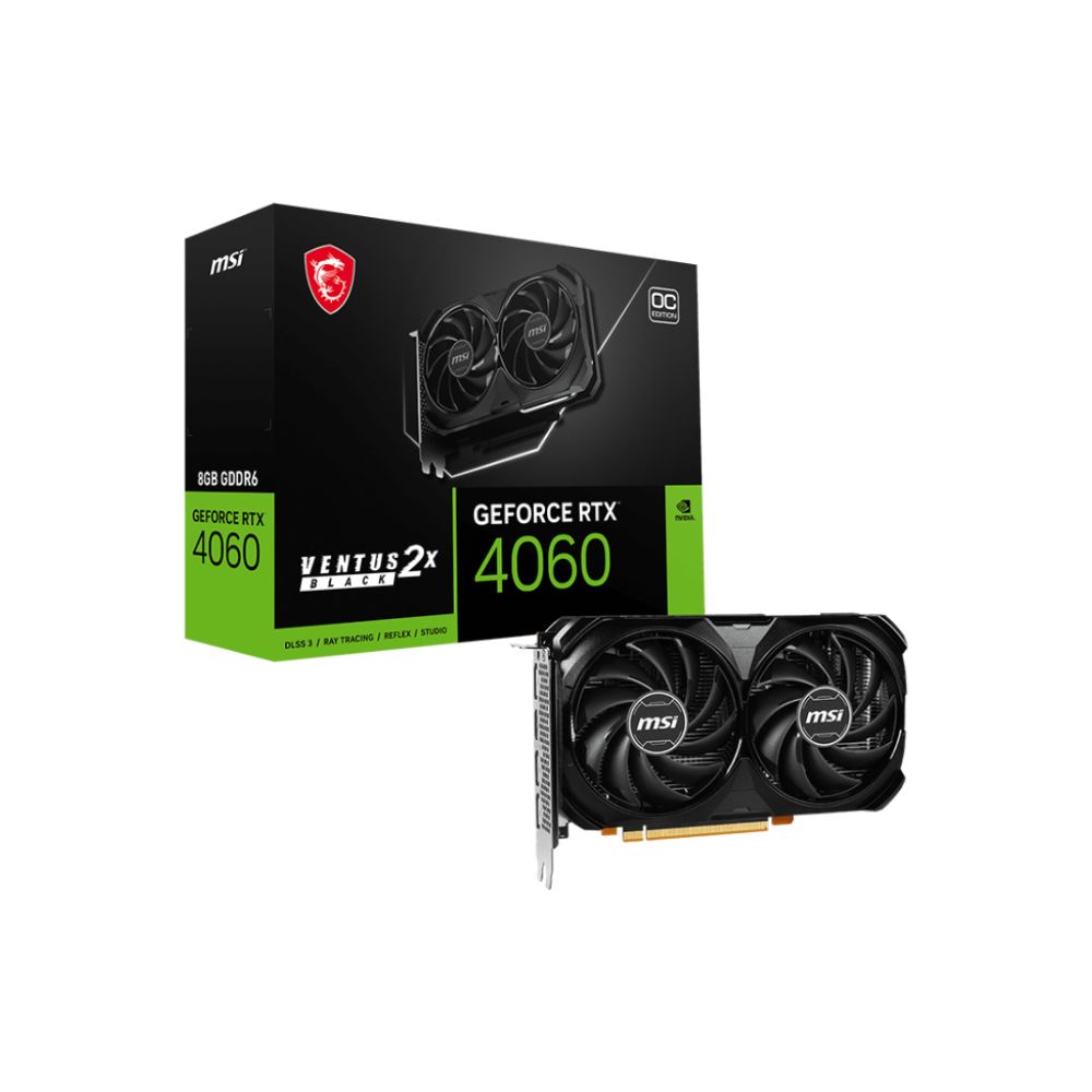 MSI RTX 4060 8GB GDDR6 128Bit VENTUS 2X BLACK 8G OC VGA Graphics Card