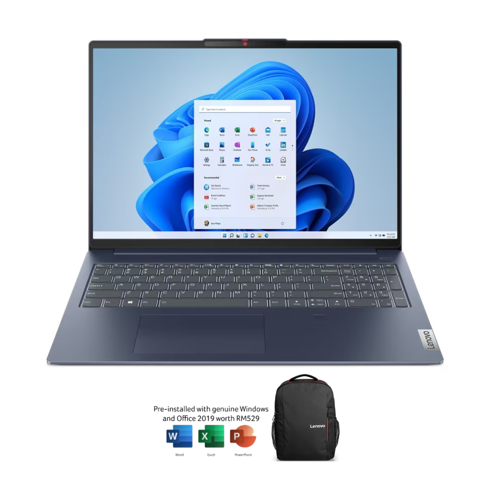 Lenovo IdeaPad Slim 5 83BG001LMJ Laptop | i5 -12450H | 16GB RAM 512GB SSD | 16" WUXGA(1920x1200) | Intel UHD | MS Office H&S | Win11 | 2Y Warranty